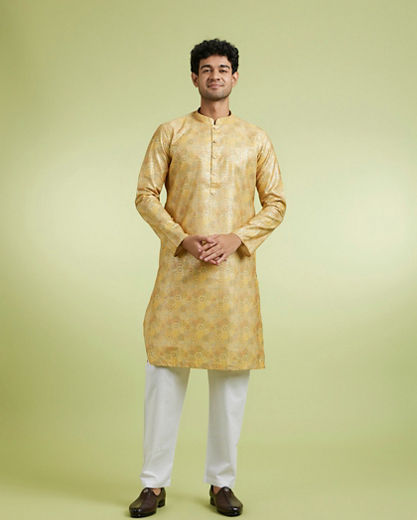 Diwas Men Radiant Mustard Kurta Pajama