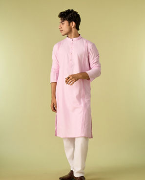 Diwas Men Elegant Pink Kurta Pajama
