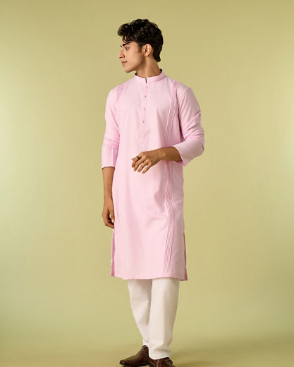 Diwas Men Elegant Pink Kurta Pajama