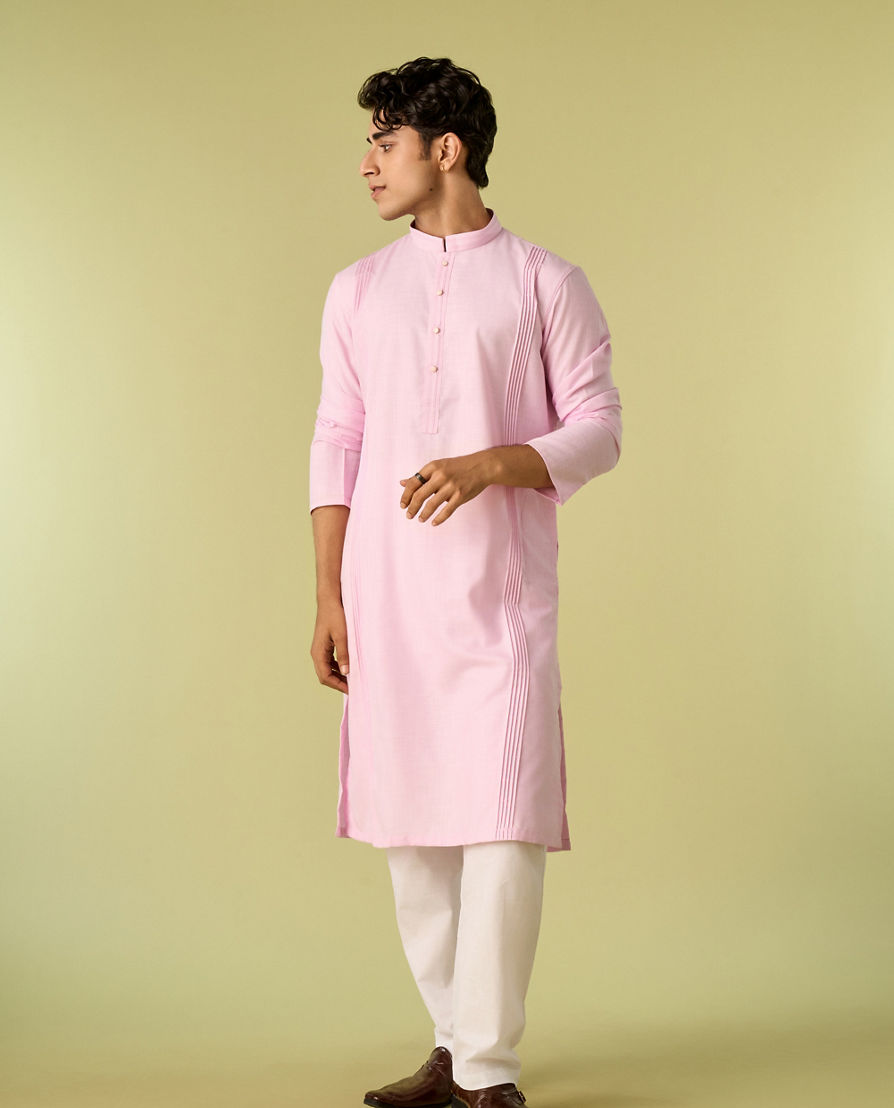 Diwas Men Elegant Pink Kurta Pajama