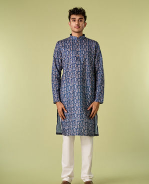 Diwas Men Blue Moonlight Elegance Kurta Pajama