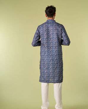 Diwas Men Blue Moonlight Elegance Kurta Pajama