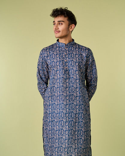 Diwas Men Blue Moonlight Elegance Kurta Pajama