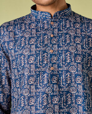 Diwas Men Blue Moonlight Elegance Kurta Pajama