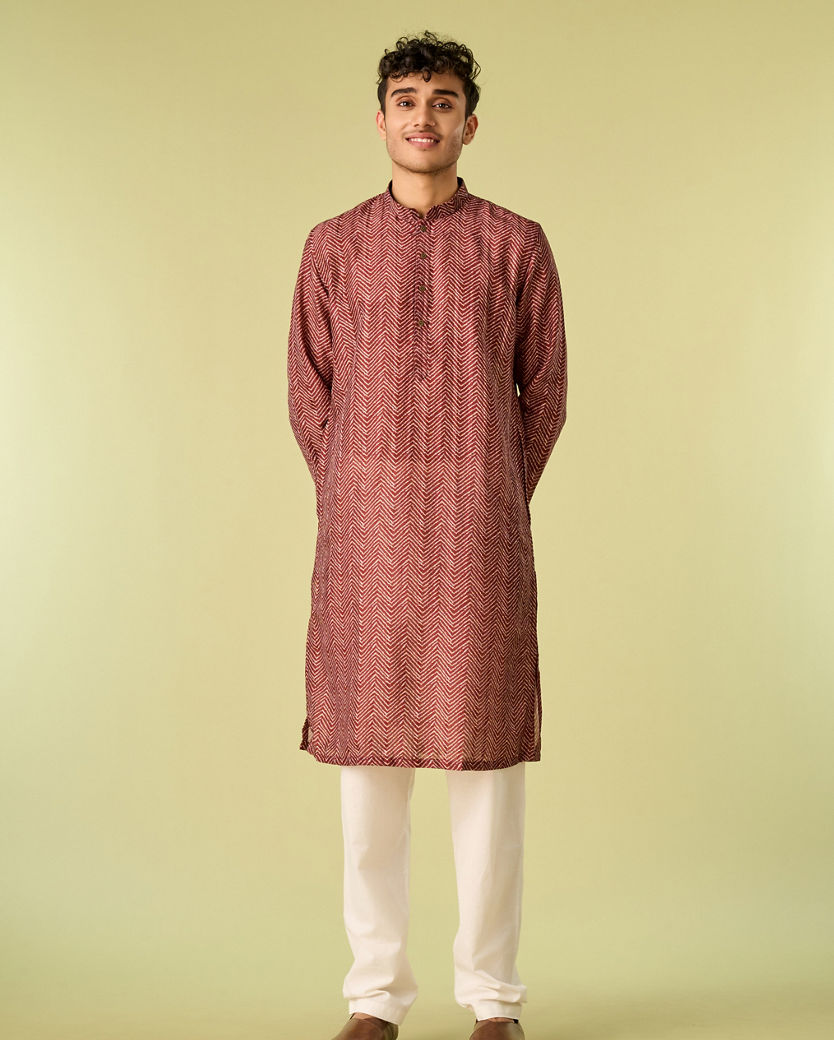 Diwas Men Majestic Brown Elegance Kurta Pajama