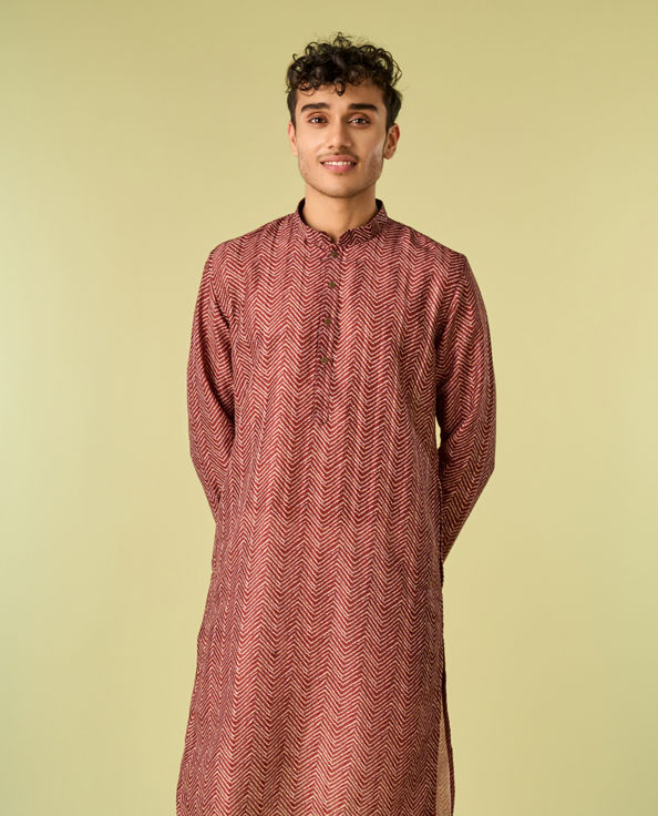 Diwas Men Majestic Brown Elegance Kurta Pajama