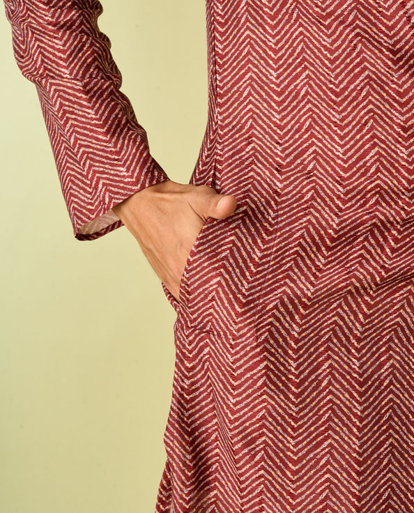 Diwas Men Majestic Brown Elegance Kurta Pajama