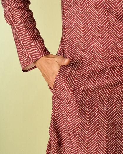 Diwas Men Majestic Brown Elegance Kurta Pajama