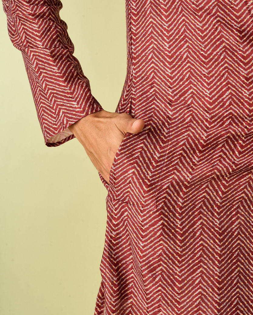 Diwas Men Majestic Brown Elegance Kurta Pajama