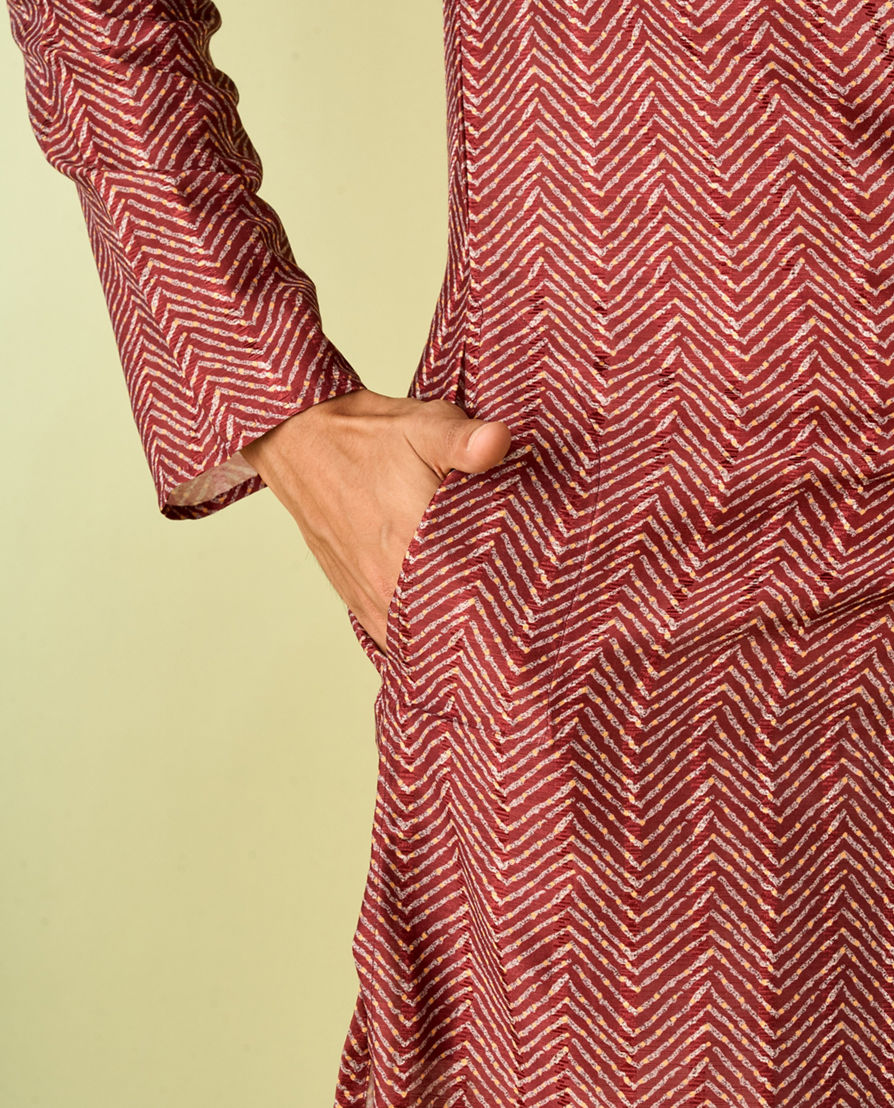 Diwas Men Majestic Brown Elegance Kurta Pajama