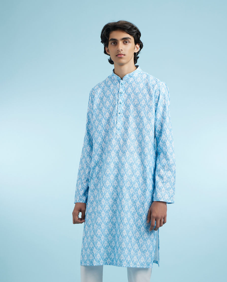 Diwas Men Ethereal Light Blue Kurta Pajama