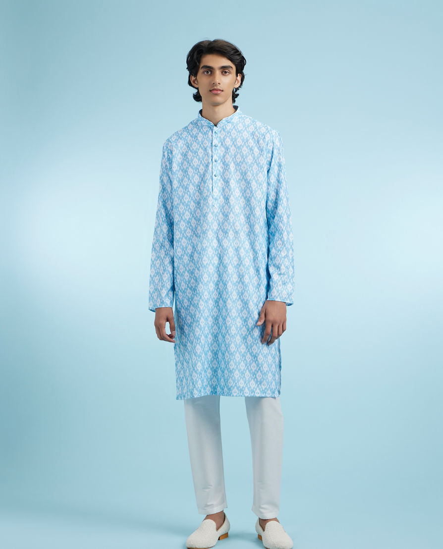 Diwas Men Ethereal Light Blue Kurta Pajama