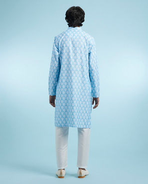 Diwas Men Ethereal Light Blue Kurta Pajama