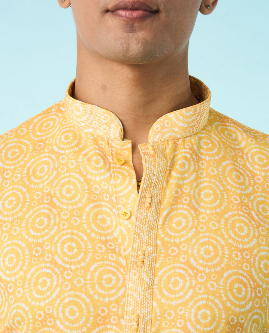 Diwas Men Sunshine Yellow Kurta Pajama Set