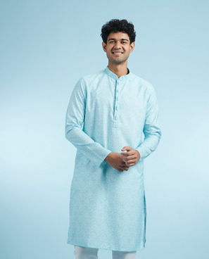 Diwas Men Aqua Green Elegance Kurta Pajama