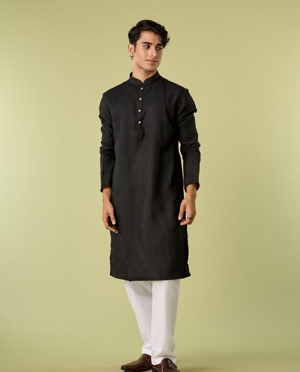Diwas Men Mysterious Black Charm Kurta Pajama
