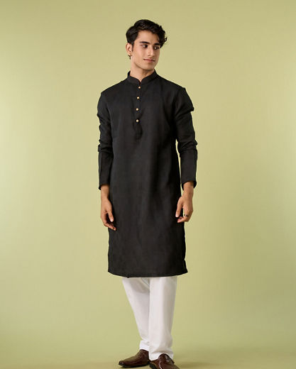 Diwas Men Mysterious Black Charm Kurta Pajama