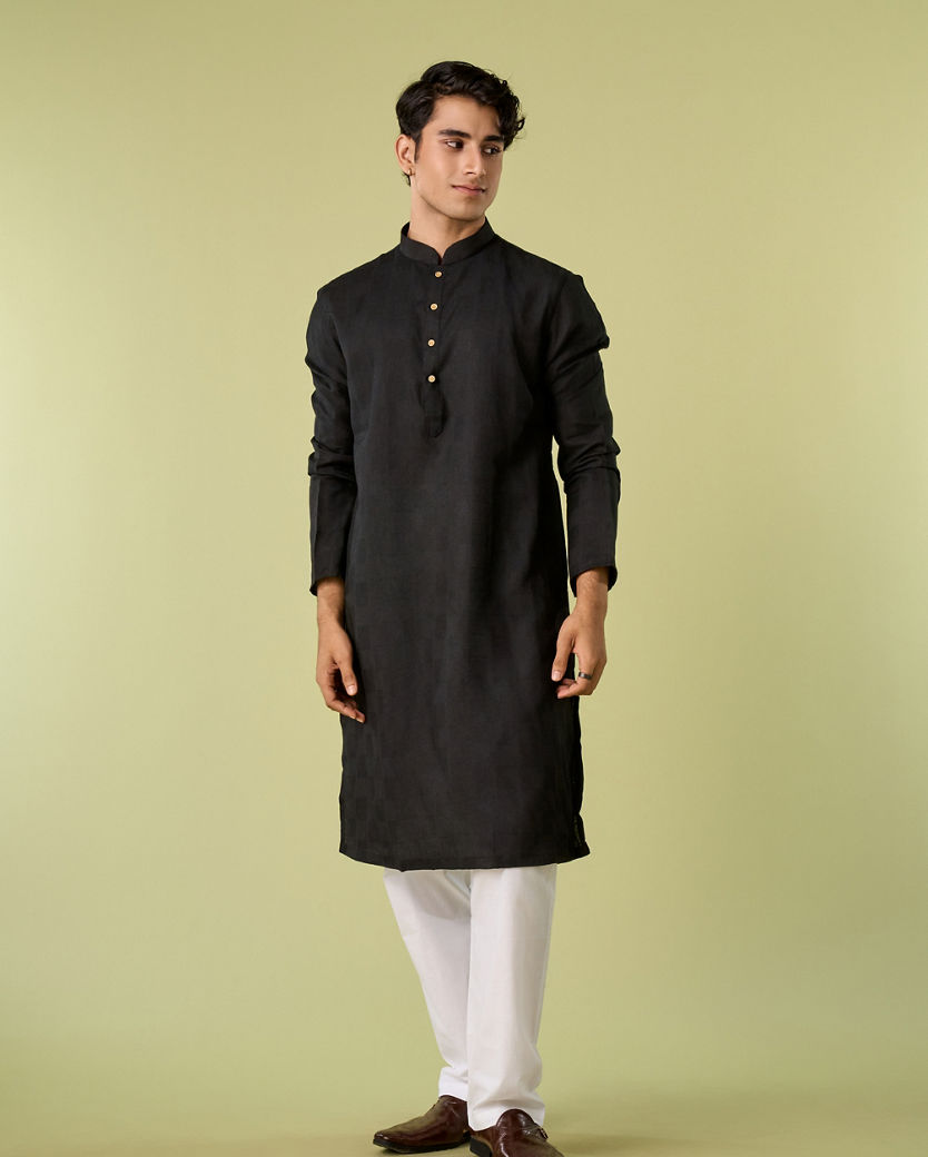 Diwas Men Mysterious Black Charm Kurta Pajama