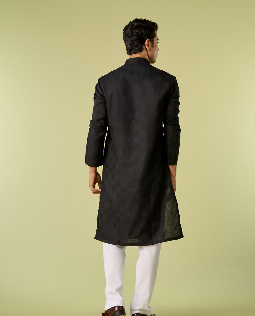 Diwas Men Mysterious Black Charm Kurta Pajama