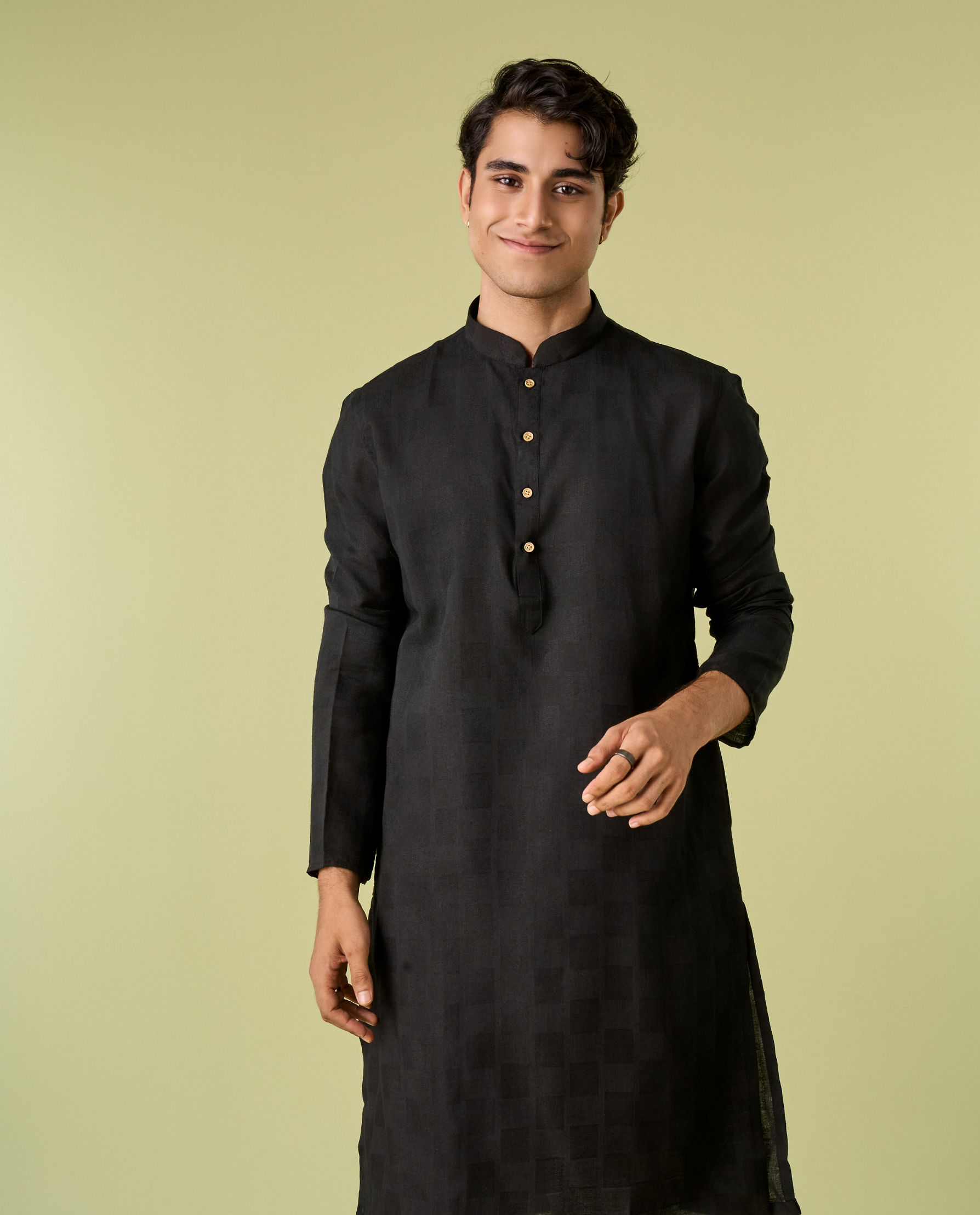 Diwas Men Mysterious Black Charm Kurta Pajama