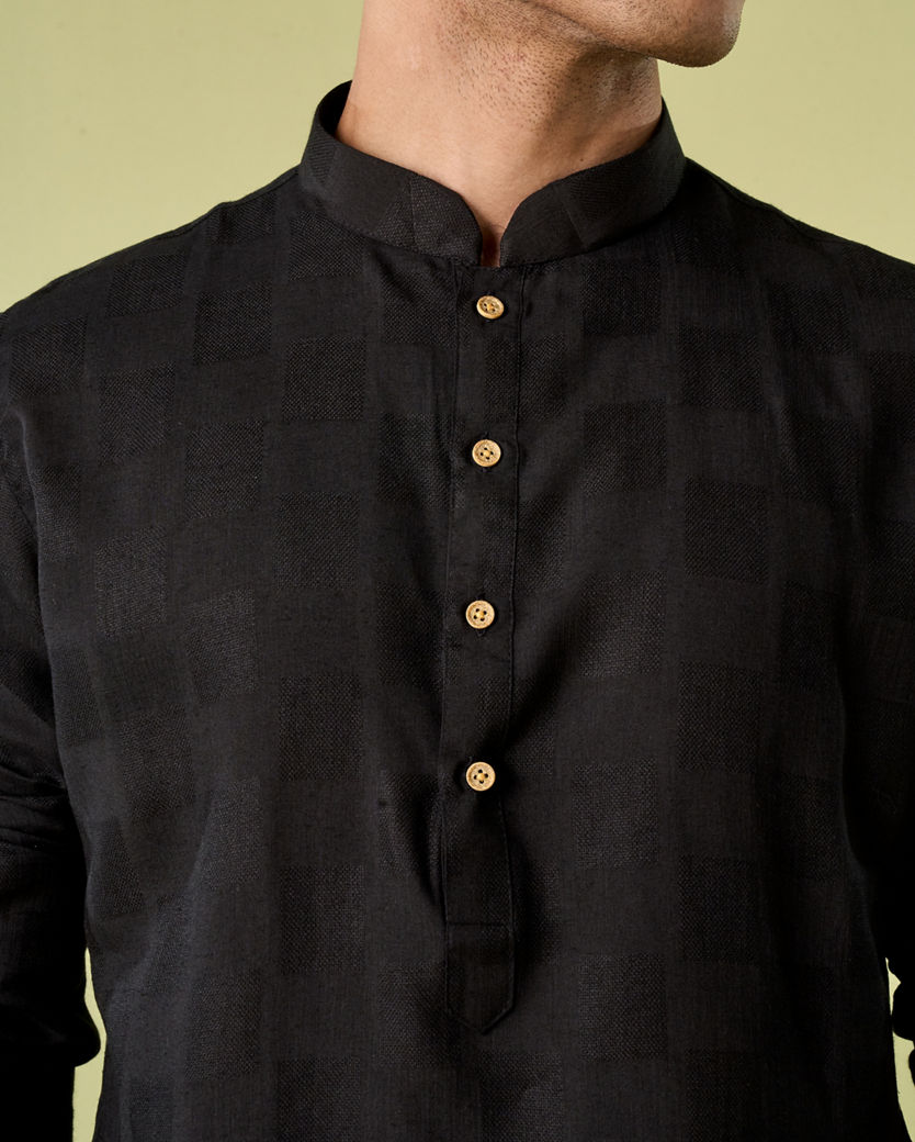 Diwas Men Mysterious Black Charm Kurta Pajama