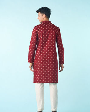Diwas Men Maroon Majesty Kurta Pajama