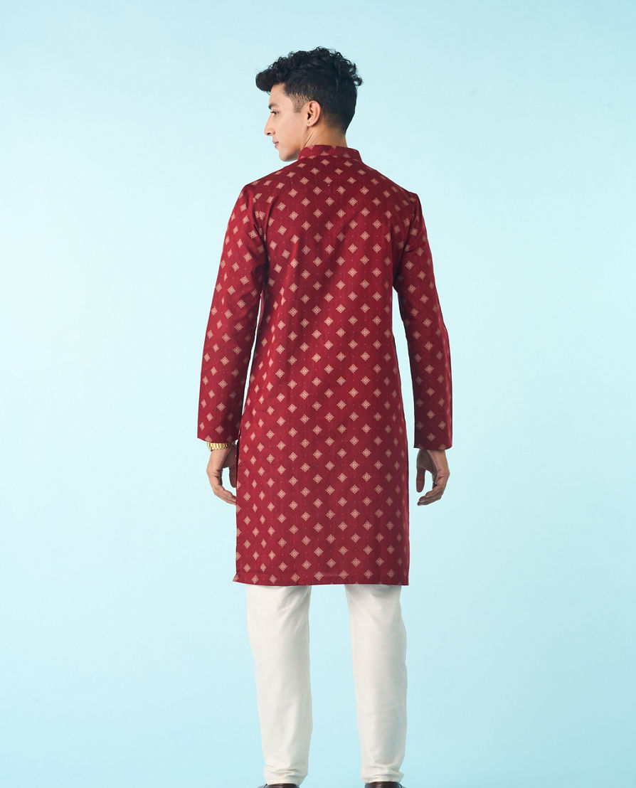 Diwas Men Maroon Majesty Kurta Pajama