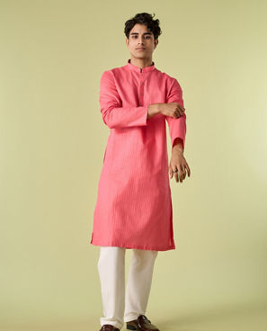 Diwas Men Regal Rani Pink Kurta Pajama