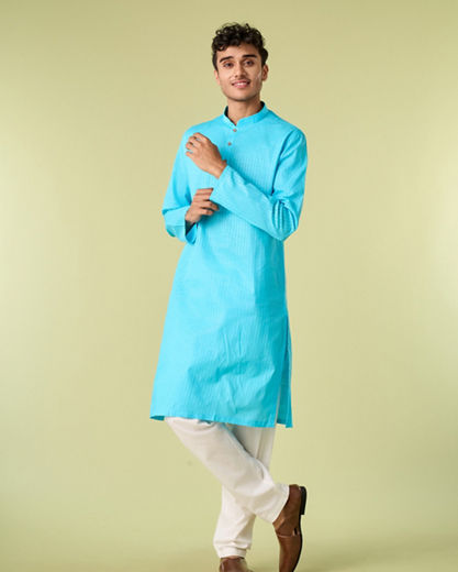 Diwas Men Light Blue Elegance Kurta Pajama