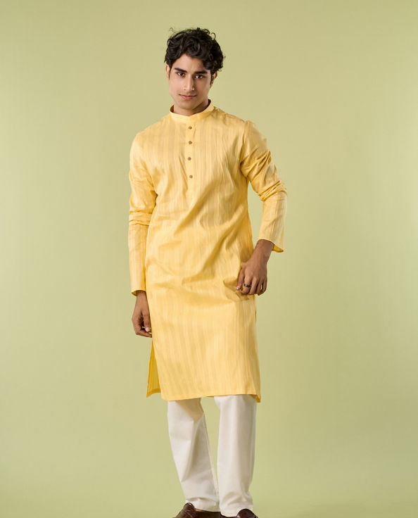 Diwas Men Dazzling Yellow Kurta Pajama