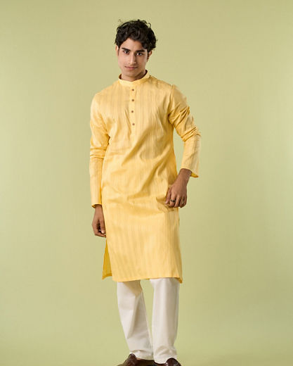 Diwas Men Dazzling Yellow Kurta Pajama