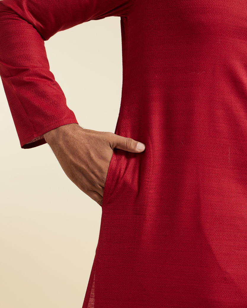Diwas Men Maroon Sovereign Kurta Pajama