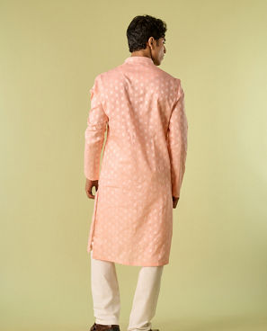 Diwas Men Peach Cotton Kurta Pajama