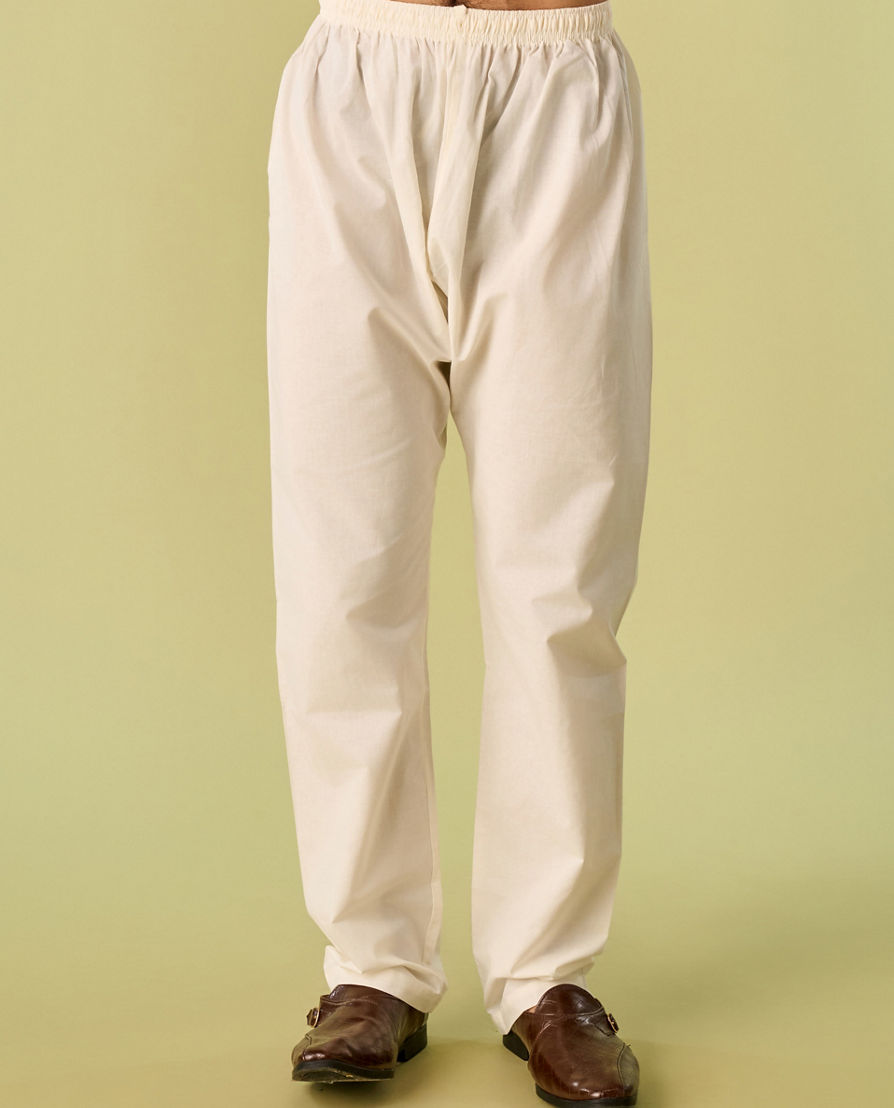 Diwas Men Peach Cotton Kurta Pajama