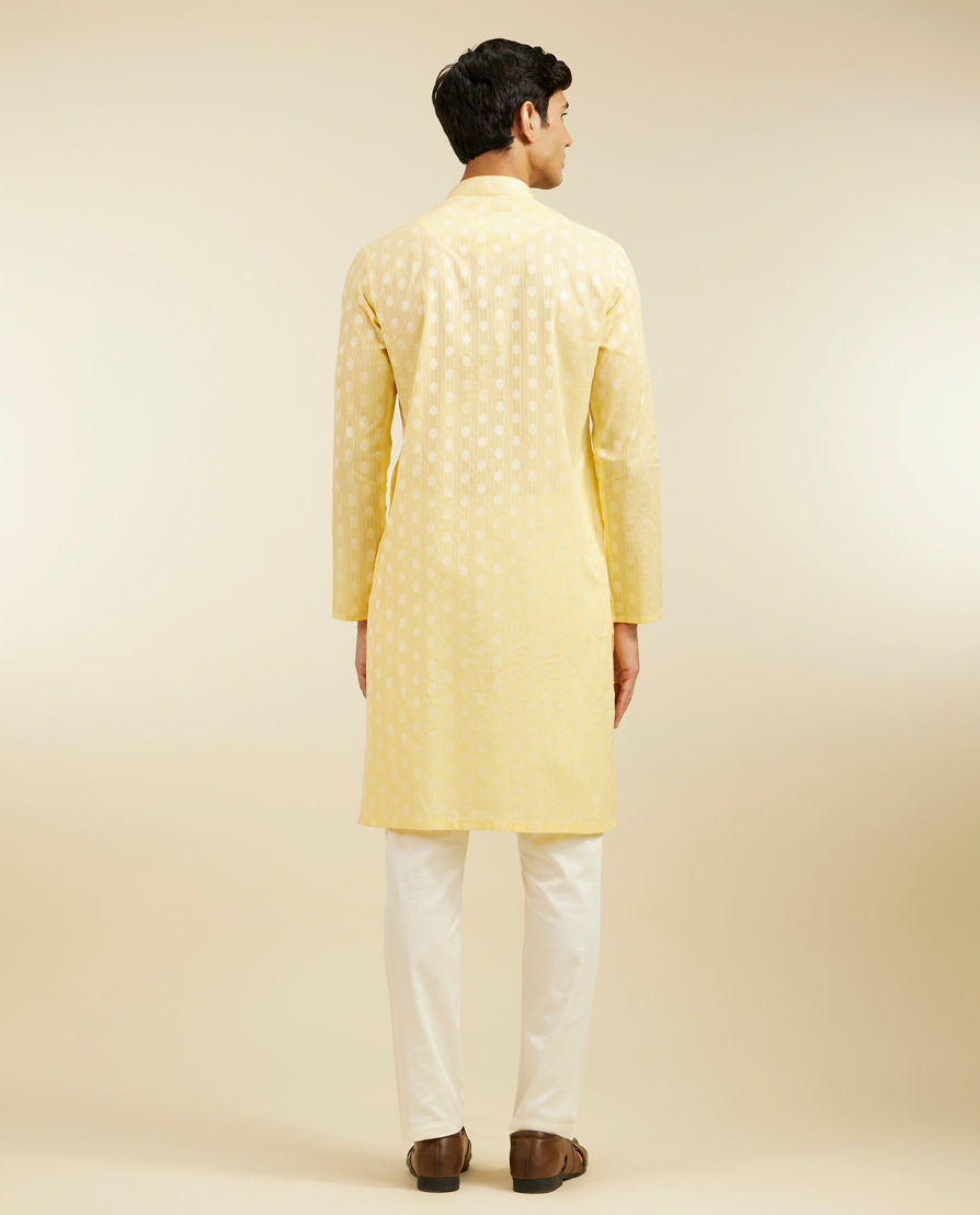 Diwas Men Sunlit Yellow Cotton Kurta Pajama