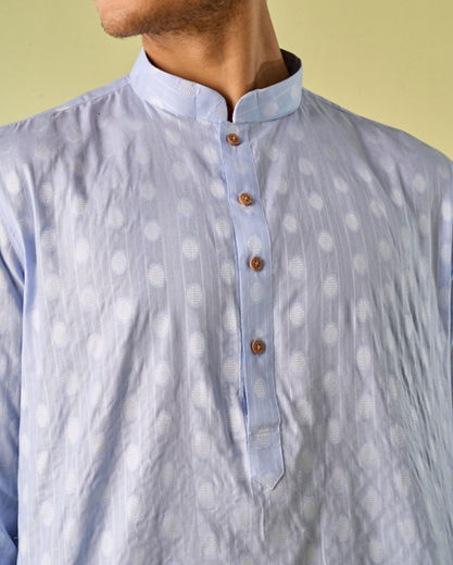 Diwas Men Light Blue Cotton Kurta Pajama
