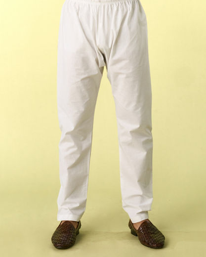 Diwas Men Elegant White Cotton Kurta Pajama