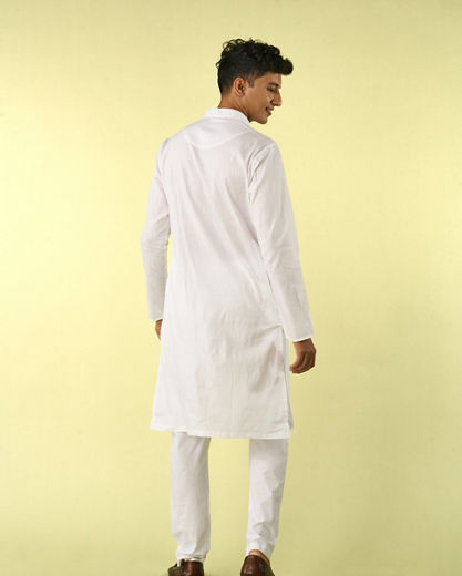 Diwas Men Radiant White Cotton Kurta Pajama