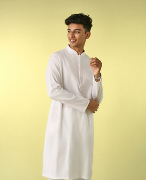 Diwas Men Radiant White Cotton Kurta Pajama