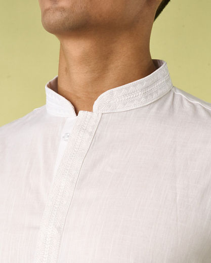 Diwas Men Radiant White Cotton Kurta Pajama