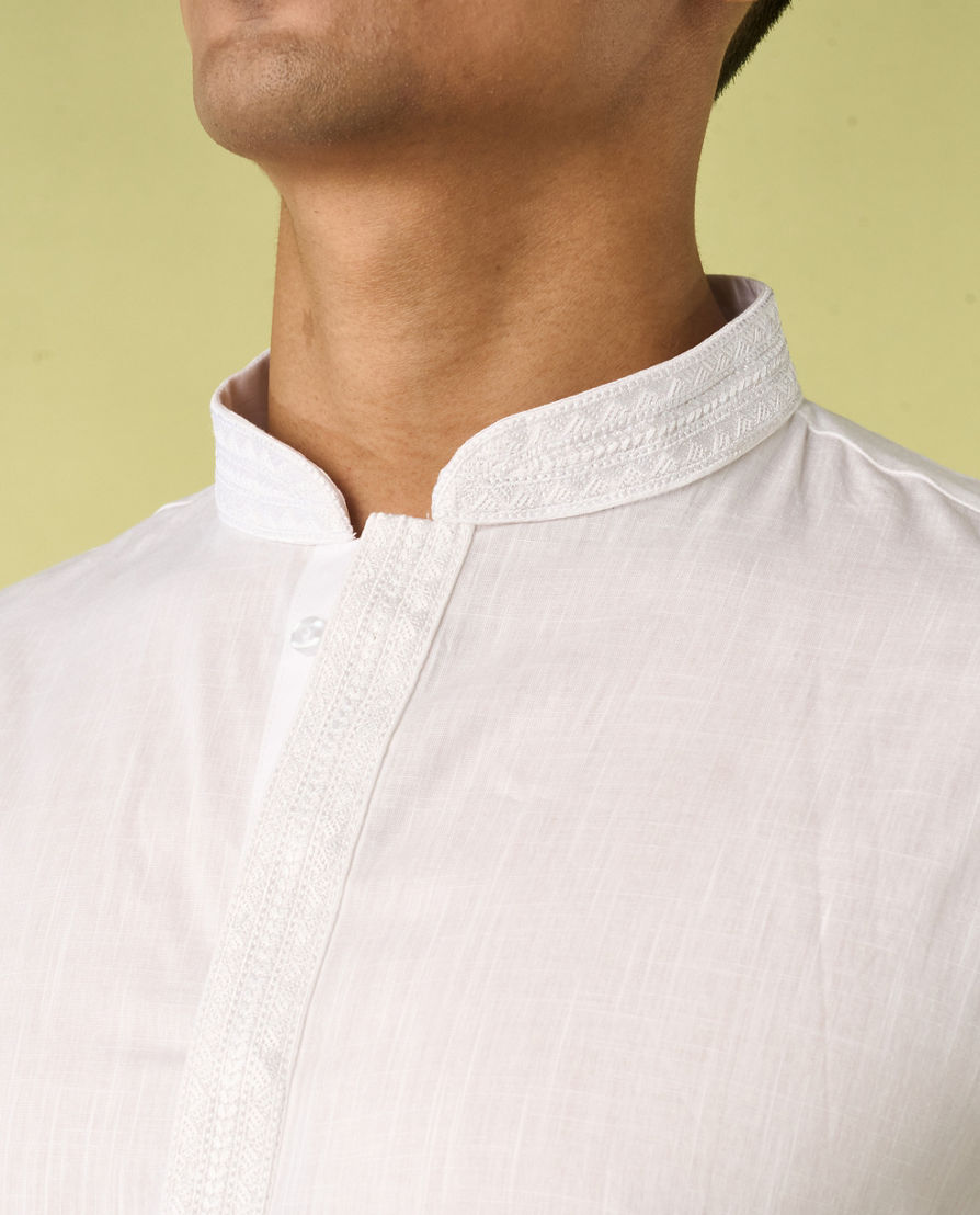 Diwas Men Radiant White Cotton Kurta Pajama