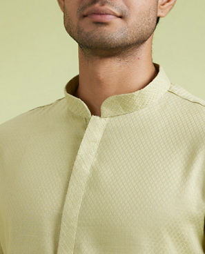 Diwas Men Enchanting Green Cotton Kurta Pajama