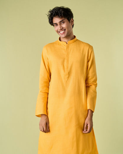 Diwas Men Mustard Spirit Kurta Pajama
