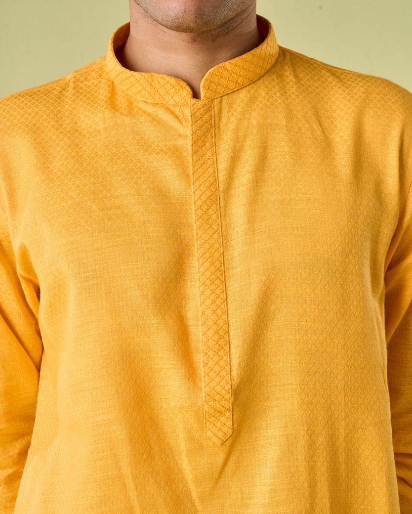 Diwas Men Mustard Spirit Kurta Pajama