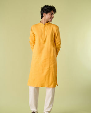 Diwas Men Mustard Spirit Kurta Pajama