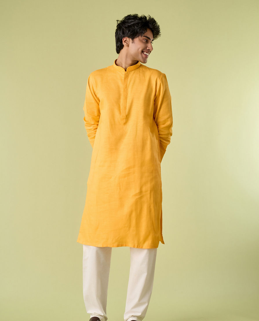 Diwas Men Mustard Spirit Kurta Pajama