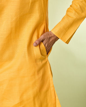 Diwas Men Mustard Spirit Kurta Pajama