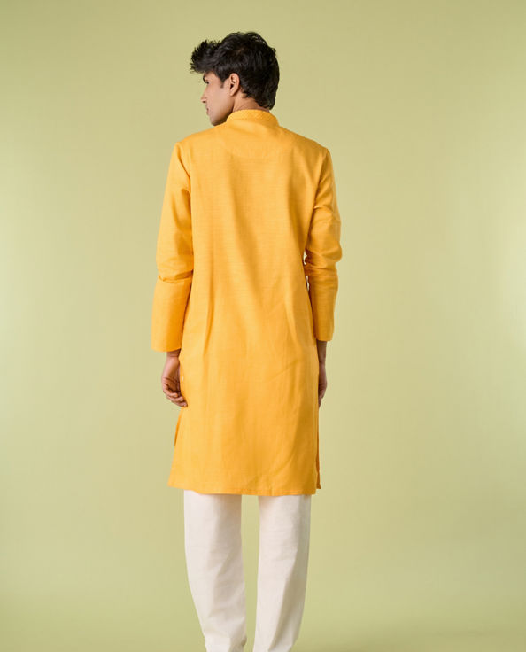 Diwas Men Mustard Spirit Kurta Pajama