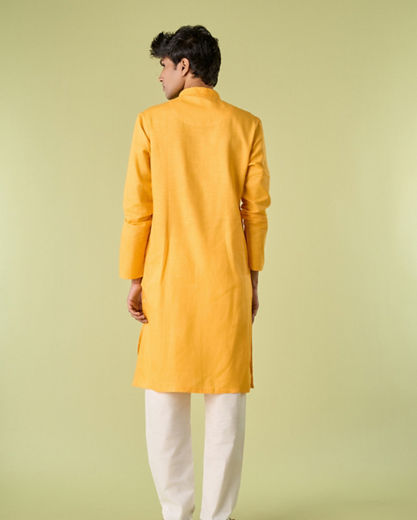 Diwas Men Mustard Spirit Kurta Pajama