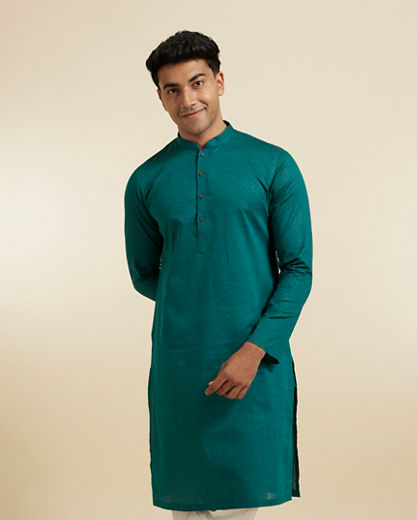 Diwas Men Teal Green Grace Kurta Pajama